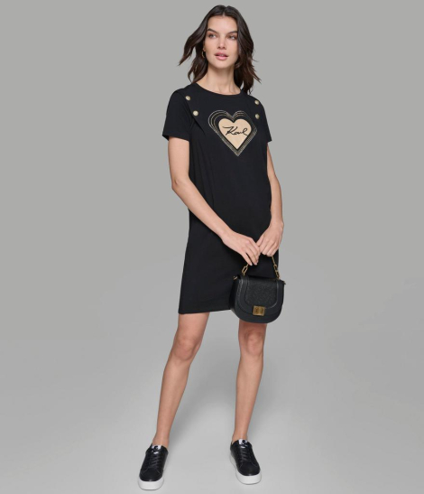 Женское платье Karl Lagerfeld Paris с логотипом 1159841251 (Черный M)