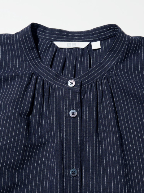 Свободное платье из льняной смеси UNIQLO в полоску 1159842873 (Синий M)