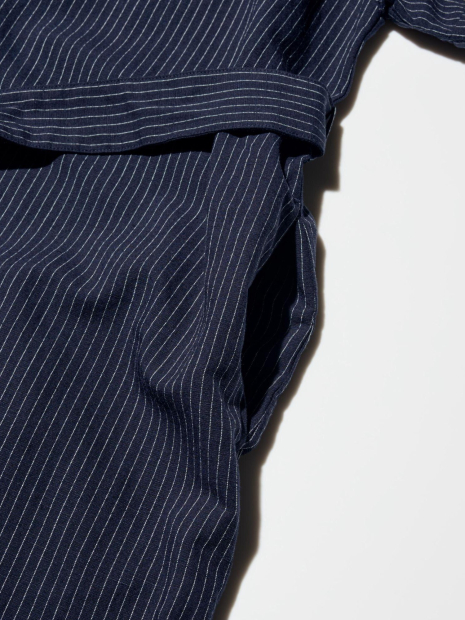 Свободное платье из льняной смеси UNIQLO в полоску 1159842873 (Синий M)
