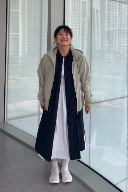 Свободное платье из льняной смеси UNIQLO в полоску 1159842873 (Синий M)