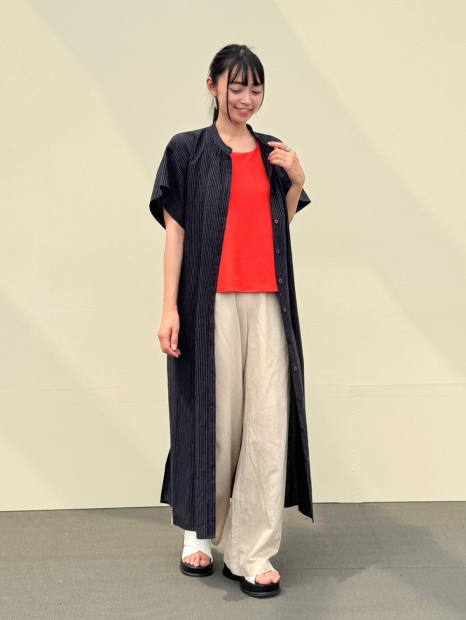 Свободное платье из льняной смеси UNIQLO в полоску 1159842873 (Синий M)