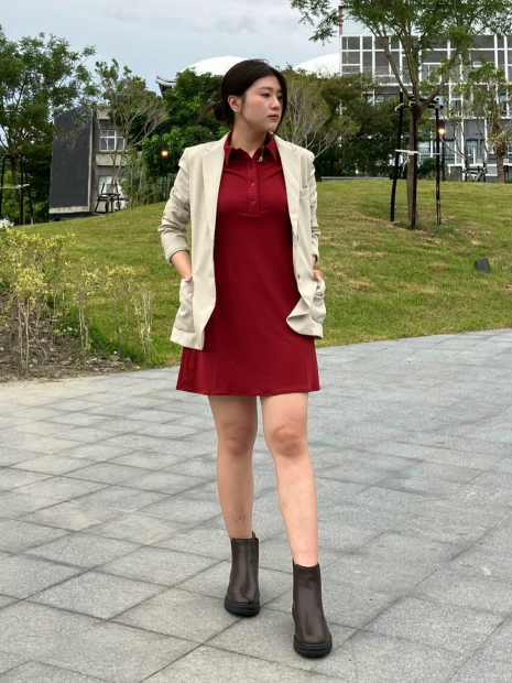 Женское короткое платье-поло Uniqlo 1159846036 (Красный S)