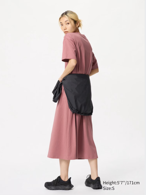 Женское платье-футболка AIRism UNIQLO 1159847171 (Розовый S)