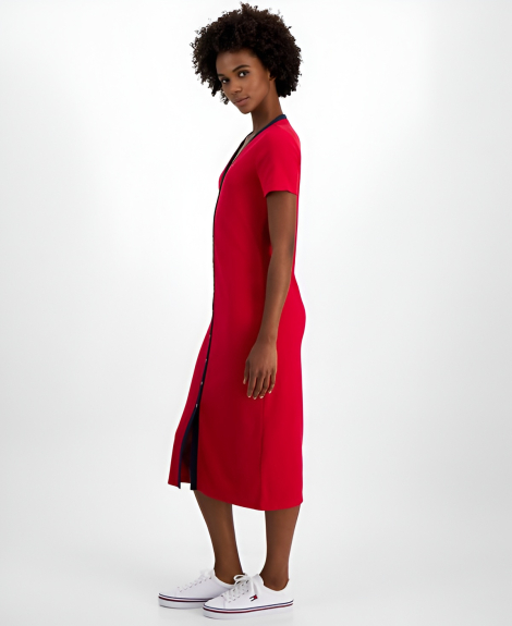 Женское платье Tommy Hilfiger в рубчик 1159848735 (Красный XS)