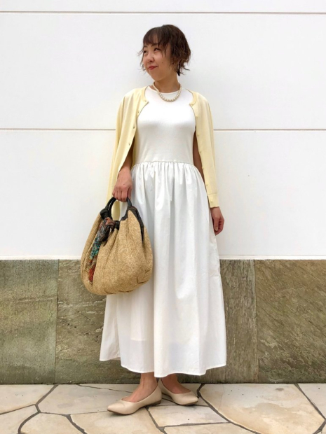 Комбіноване плаття-міді Uniqlo 1159849100 (Молочний L)