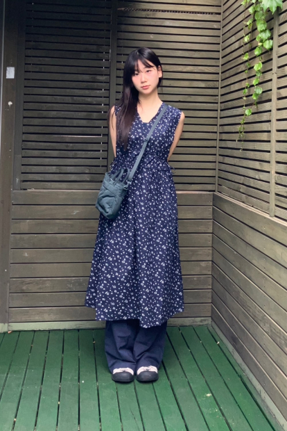 Хлопковое платье Uniqlo с принтом 1159850790 (Синий XL)