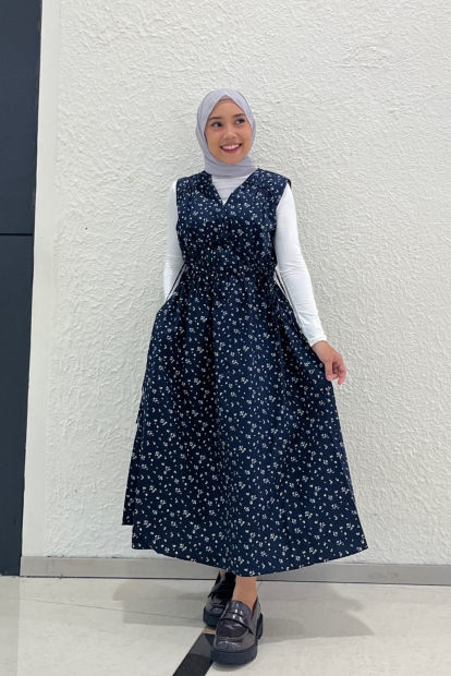 Хлопковое платье Uniqlo с принтом 1159850790 (Синий XL)