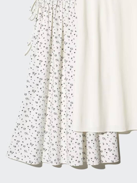 Хлопковое платье Uniqlo с принтом 1159851321 (Белый XS)