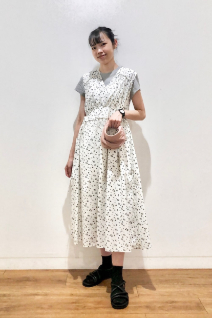 Хлопковое платье Uniqlo с принтом 1159851321 (Белый XS)