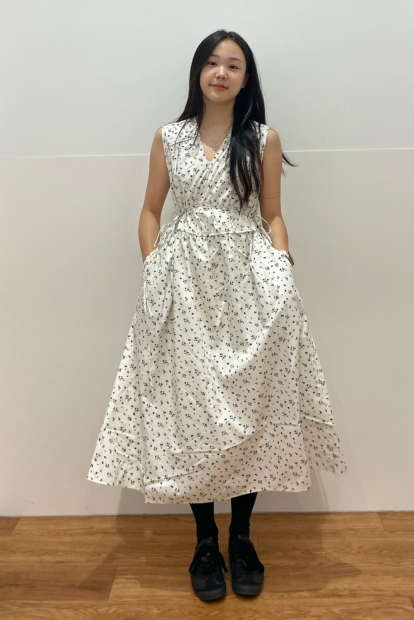 Хлопковое платье Uniqlo с принтом 1159851321 (Белый XS)