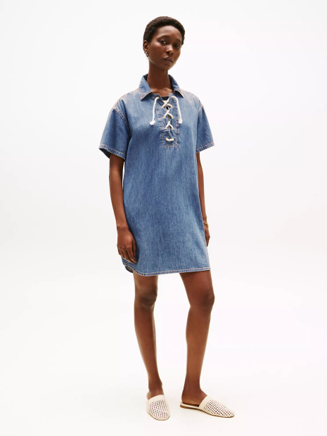 Женское платье Tommy Hilfiger с декоративными завязками 1159851511 (Синий S)