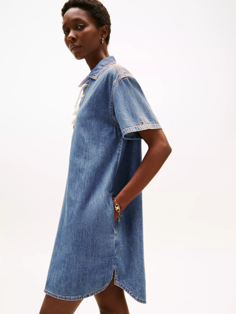 Женское платье Tommy Hilfiger с декоративными завязками 1159851511 (Синий S)