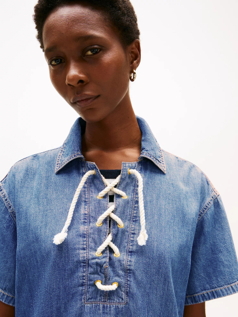 Женское платье Tommy Hilfiger с декоративными завязками 1159851511 (Синий S)