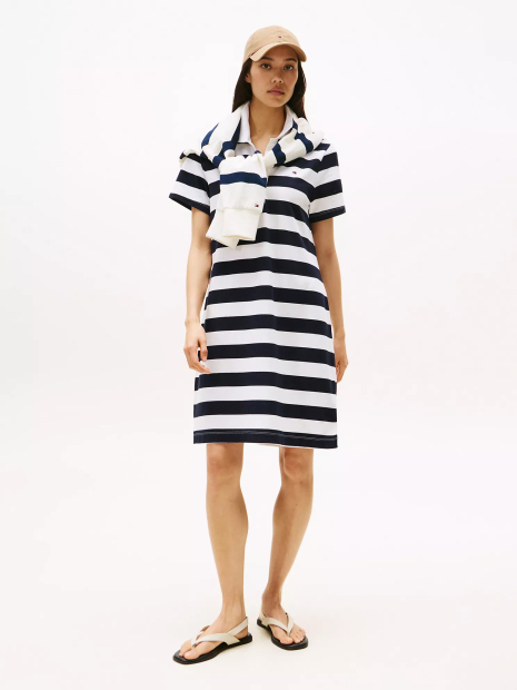 Жіноча сукня-поло Tommy Hilfiger в смужку 1159851592 (Синій/Білий S)