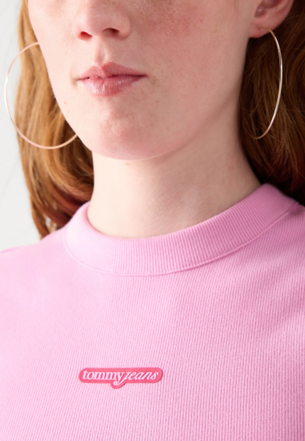 Женское эластичное платье Tommy Hilfiger в рубчик 1159852551 (Розовый L)