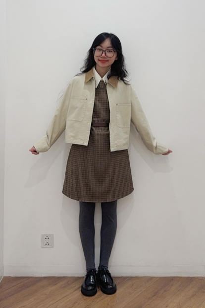 Женское короткое платье Uniqlo 1159853343 (Коричневый S)