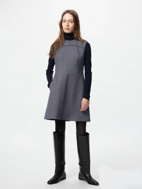 Женское короткое платье Uniqlo 1159854275 (Синий S)