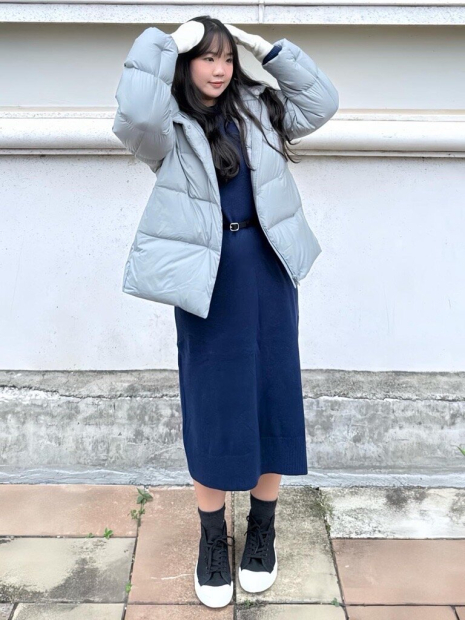 Платье из пряжи Soufflé от Uniqlo 1159855327 (Синий XS)