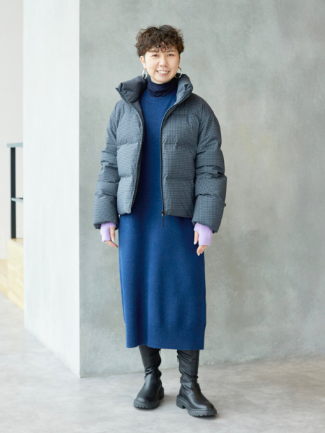 Платье из пряжи Soufflé от Uniqlo 1159855327 (Синий XS)