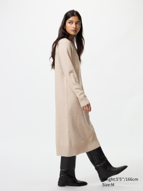 Платье из пряжи Soufflé от Uniqlo 1159856463 (Бежевый S)