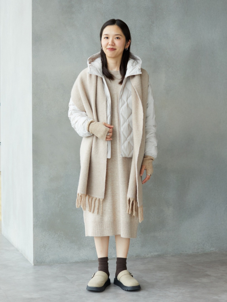 Платье из пряжи Soufflé от Uniqlo 1159856463 (Бежевый S)