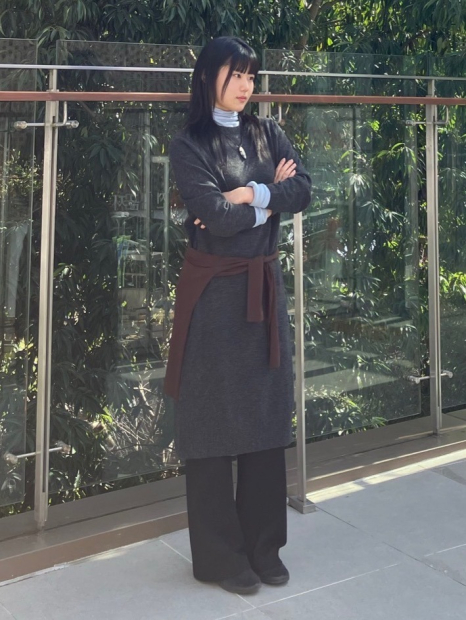 Платье из пряжи Soufflé от Uniqlo 1159856476 (Серый S)