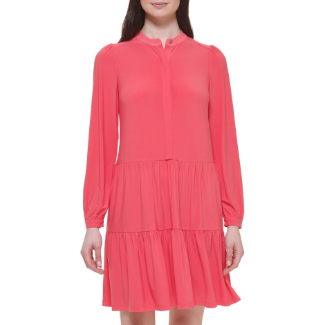 Женское платье Tommy Hilfiger с длинными рукавами 1159856842 (Розовый 8)