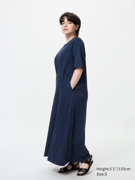 Женское платье-футболка AIRism UNIQLO 1159856928 (Синий M)