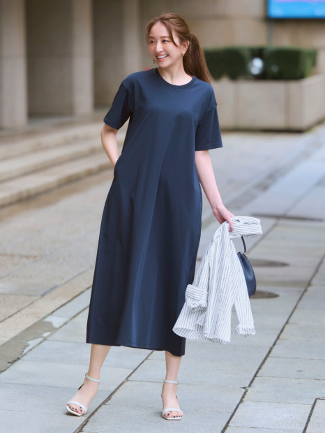 Женское платье-футболка AIRism UNIQLO 1159856928 (Синий M)