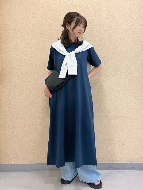 Женское платье-футболка AIRism UNIQLO 1159856928 (Синий M)