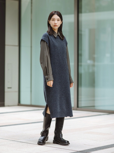 Вовняна сукня Uniqlo без рукавів 1159857890 (Синій S)