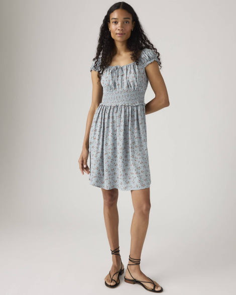 Легкое женское платье Levi's с принтом 1159857906 (Голубой XL)