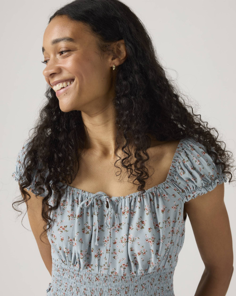 Легкое женское платье Levi's с принтом 1159857906 (Голубой XL)