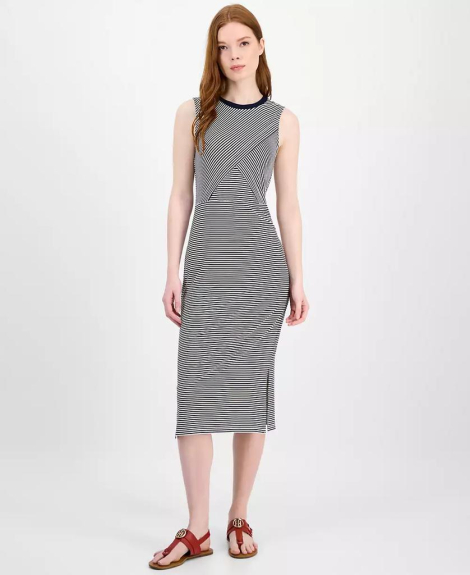 Женское платье Tommy Hilfiger в полоску 1159860523 (Синий/Белый XL)