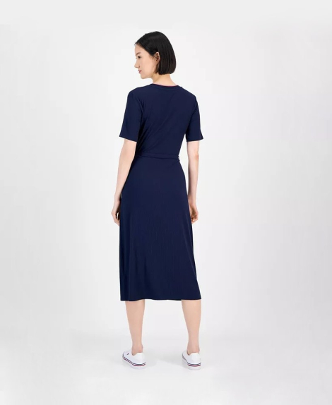 Женское платье Tommy Hilfiger из трикотажа в рубчик 1159864953 (Синий XS)