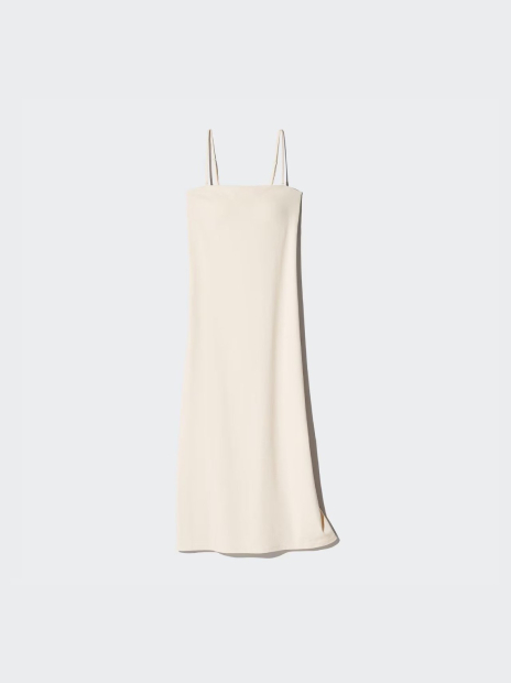 Женское платье-миди Uniqlo с технологией AIRism 1159865279 (Молочный S)