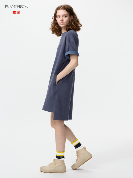 Женское платье-футболка JW Anderson UNIQLO 1159987696 (Синий L)