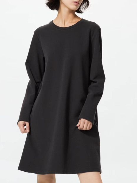 Женское платье-мини UNIQLO эластичное 1159988919 (Черный L)