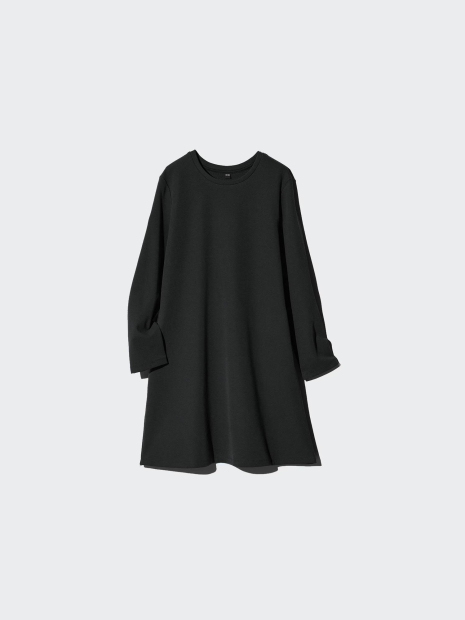 Женское платье-мини UNIQLO эластичное 1160645146 (Черный M)