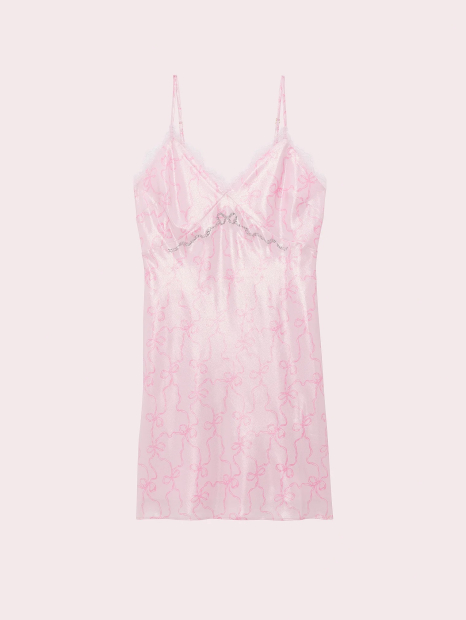 Сатиновое мини-платье Victoria's Secret Pink со стразами 1160031352 (Розовый S)