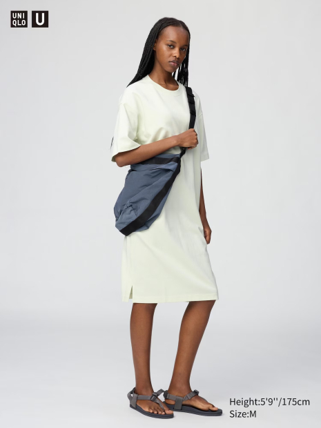 Женское платье-футболка AIRism UNIQLO 1160051357 (Зеленый L)