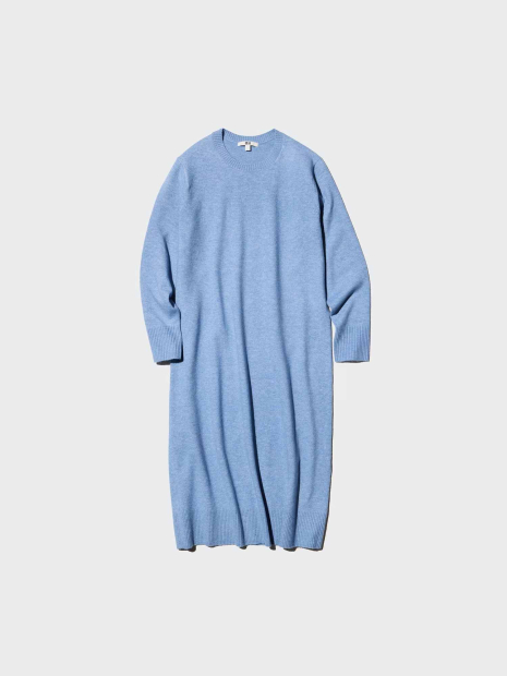 Платье из пряжи Soufflé от Uniqlo 1160370718 (Голубой L)