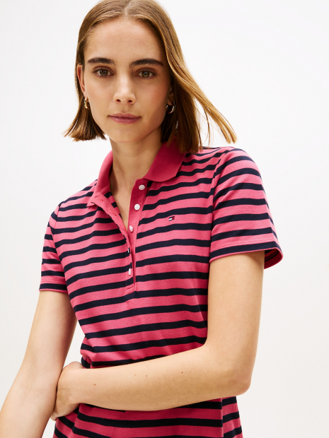 Женское платье-поло Tommy Hilfiger в полоску 1161041078 (Розовый/Синий S)