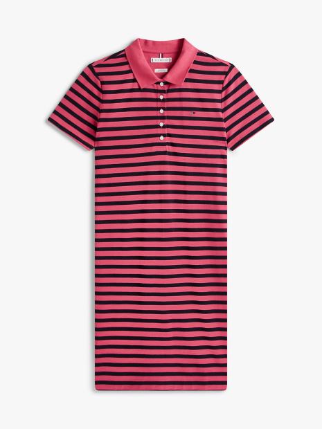 Женское платье-поло Tommy Hilfiger в полоску 1161041078 (Розовый/Синий S)