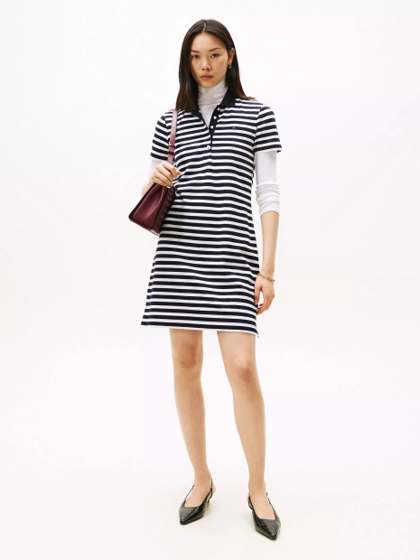 Женское платье-поло Tommy Hilfiger в полоску 1161070649 (Синий/Белый S)