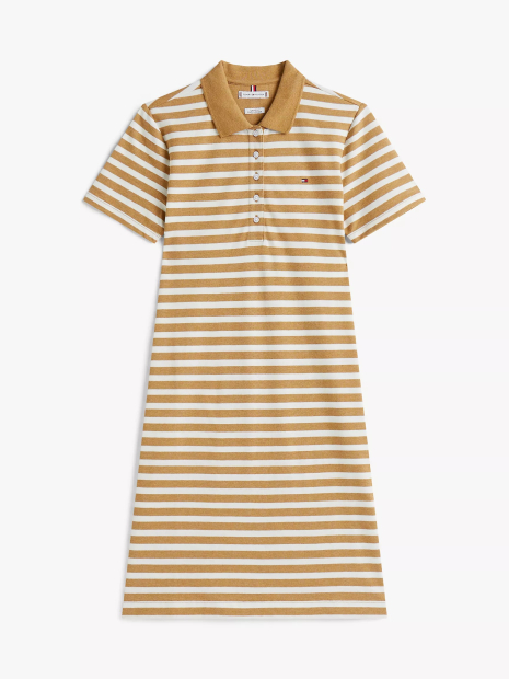 Жіноча сукня-поло Tommy Hilfiger в смужку 1161143927 (Бежевий/Коричневий S)