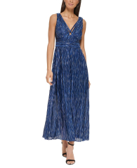 Женское длинное платье GUESS с серебристым узором 1159839148 (Синий 12)