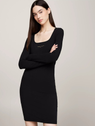 Женское мини-платье Tommy Hilfiger с длинным рукавом 1159840355 (Черный S)