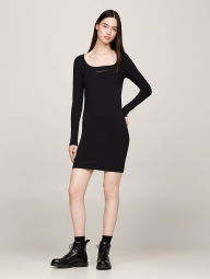 Женское мини-платье Tommy Hilfiger с длинным рукавом 1159840355 (Черный S)