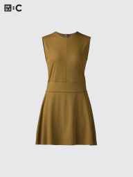 Женское короткое платье Uniqlo AIRism с шортиками 1159841544 (Коричневый M)